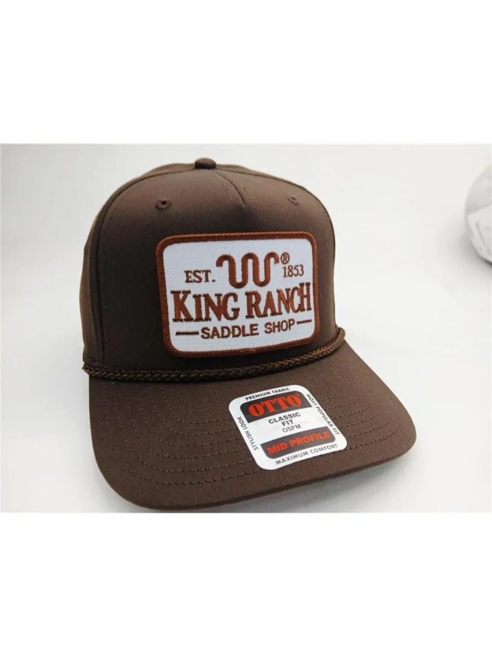 Retro King Ranch Saddle Shop Embroidered Patch Rope Hat Brown OTTO Cap New F150